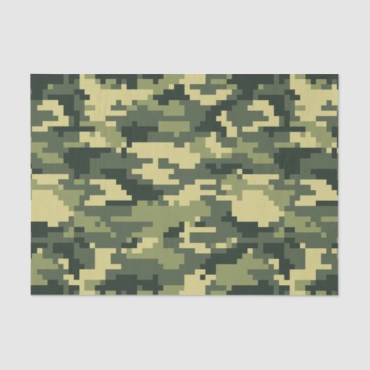 8-bits Pixel Digital Woodland Camouflage / Camo Tissuepapier (Voorkant)