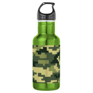 8-bits Pixel Digital Woodland Camouflage / Camo Waterfles