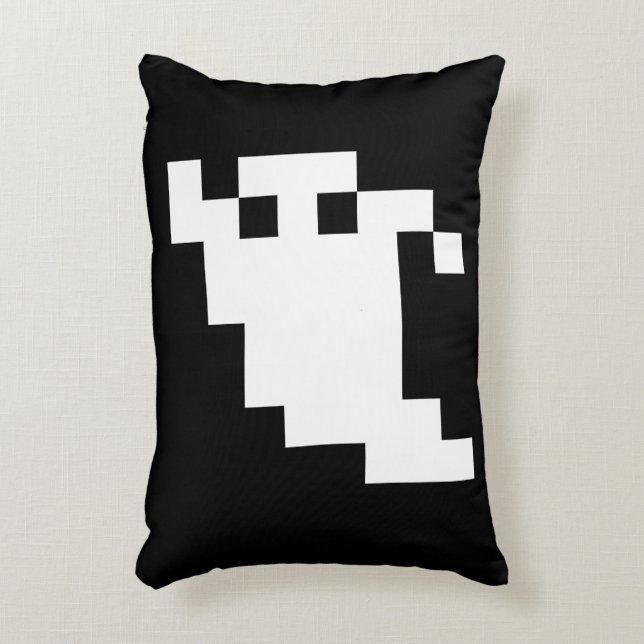 8-bits Pixel Ghost Accent Kussen (Voorkant(Verticaal))