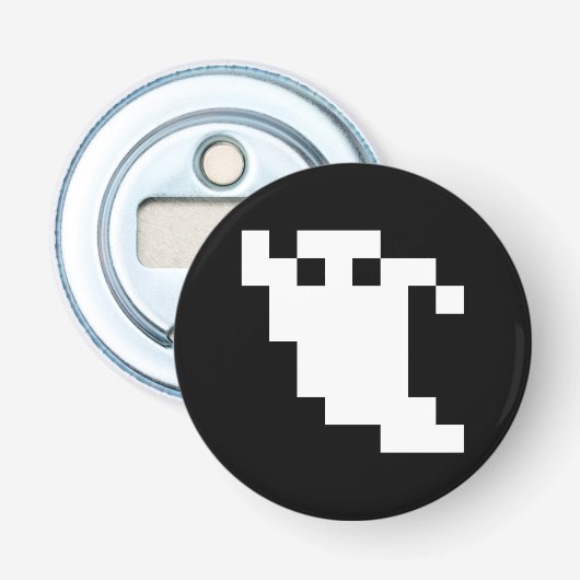 8-bits Pixel Ghost Button Flesopener (Voorkant)