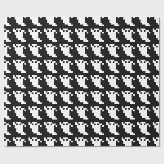 8-bits Pixel Ghost Cadeaupapier (Vlak)