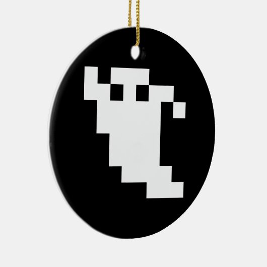 8-bits Pixel Ghost Keramisch Ornament (Rechts)