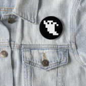 8-bits Pixel Ghost Ronde Button 5,7 Cm (In situ)