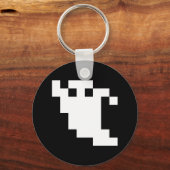 8-bits Pixel Ghost Sleutelhanger (Voorkant)