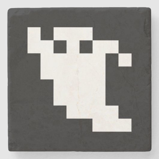 8-bits Pixel Ghost Stenen Onderzetter (Voorkant)