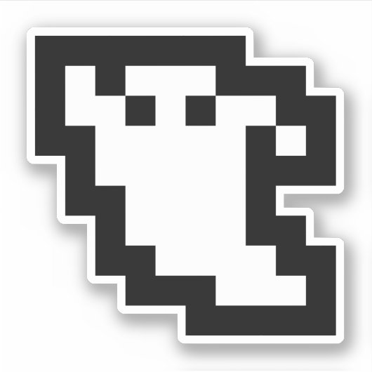 8-bits Pixel Ghost Sticker (Voorkant)