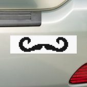8-bits Pixel Handlebar Mustache Bumpersticker (Op auto)