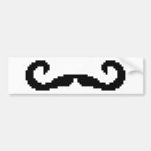 8-bits Pixel Handlebar Mustache Bumpersticker (Voorkant)