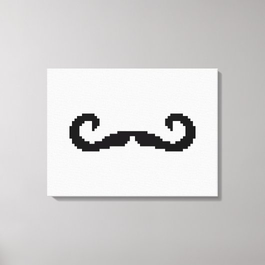 8-bits Pixel Handlebar Mustache Canvas Afdruk (Voorkant)