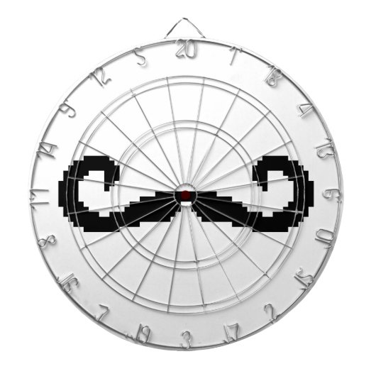 8-bits Pixel Handlebar Mustache Dartbord (Voorkant)