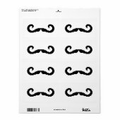 8-bits Pixel Handlebar Mustache Etiket (Full Sheet)