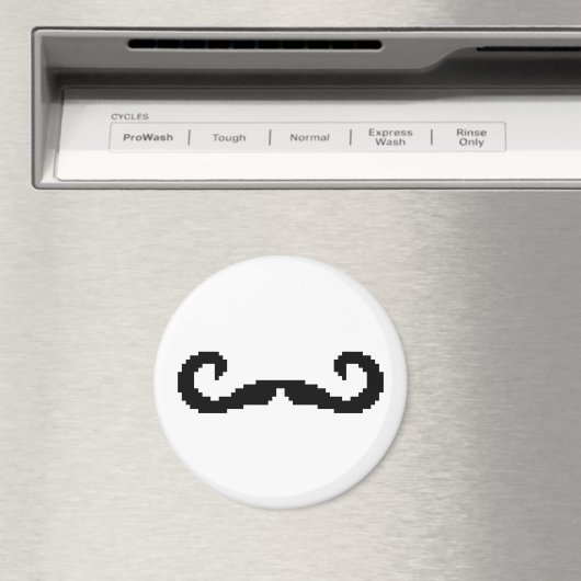 8-bits Pixel Handlebar Mustache Magneet (Insitu (Vaatwasser))