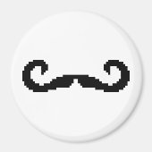 8-bits Pixel Handlebar Mustache Magneet (Voorkant)