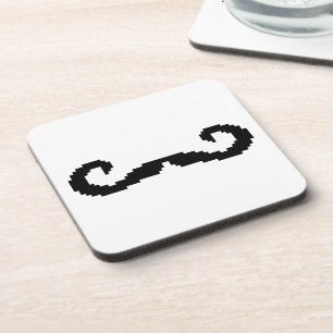 8-bits Pixel Handlebar Mustache Onderzetter