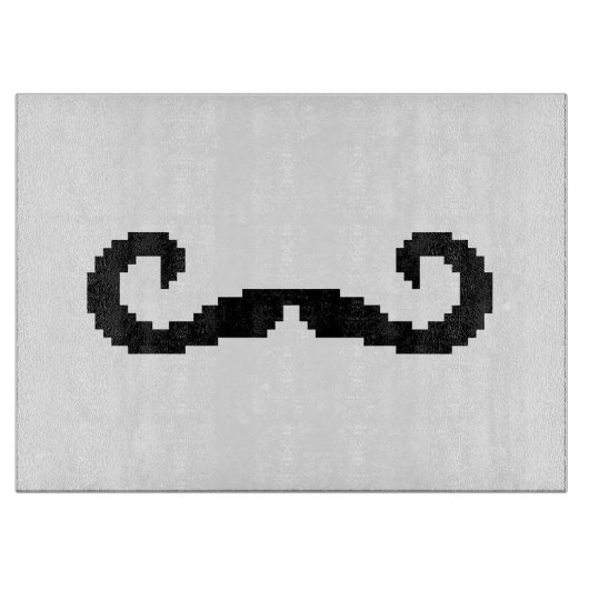 8-bits Pixel Handlebar Mustache Snijplank (Voorkant)