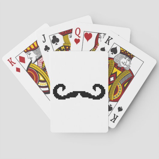 8-bits Pixel Handlebar Mustache Speelkaarten (Achterkant)