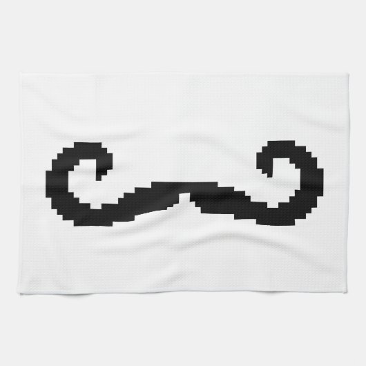 8-bits Pixel Handlebar Mustache Theedoek (Horizontaal)