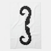 8-bits Pixel Handlebar Mustache Theedoek (Verticaal)