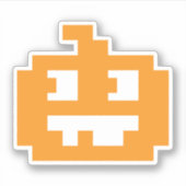 8-bits pixel Jack O' lantaarn pompoen hoofd Sticker (Voorkant)