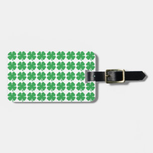8-bits Pixel Lucky Four Leaf Clover Bagagelabel