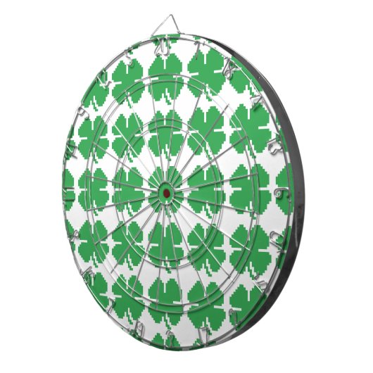 8-bits Pixel Lucky Four Leaf Clover Dartbord (Voorkant Rechts)