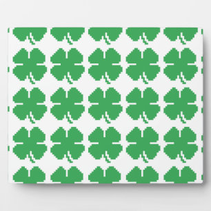 8-bits Pixel Lucky Four Leaf Clover Fotoplaat