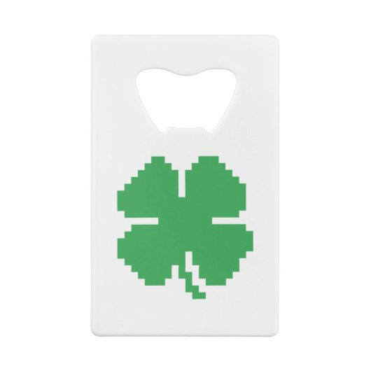 8-bits Pixel Lucky Four Leaf Clover Kredietkaart Flessenopener (Achterkant)