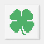 8-bits Pixel Lucky Four Leaf Clover Magneet (Voorkant)
