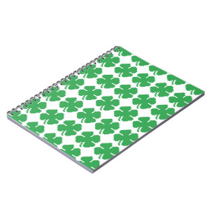 8-bits Pixel Lucky Four Leaf Clover Notitieboek