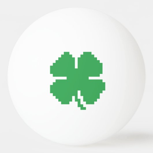 8-bits Pixel Lucky Four Leaf Clover Pingpongballen (Voorkant)