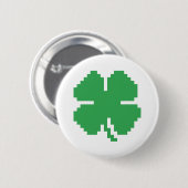 8-bits Pixel Lucky Four Leaf Clover Ronde Button 5,7 Cm (Voorkant /achterkant)