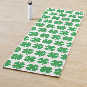 8-bits Pixel Lucky Four Leaf Clover Yogamat