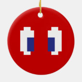 8-bits Pixel Manga Eyes Keramisch Ornament (Achterkant)