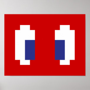 8-bits Pixel Manga Eyes Poster