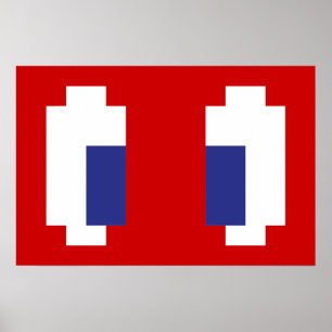 8-bits Pixel Manga Eyes Poster