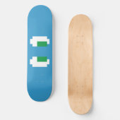 8-bits Pixel Manga Green Eyes Skateboard (Voorkant)