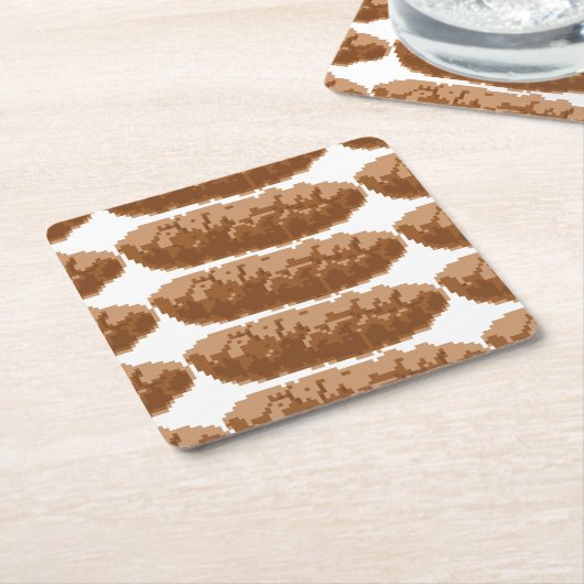 8-bits Pixel Poop Vierkante Kartonnen Onderzetter (Schuin)