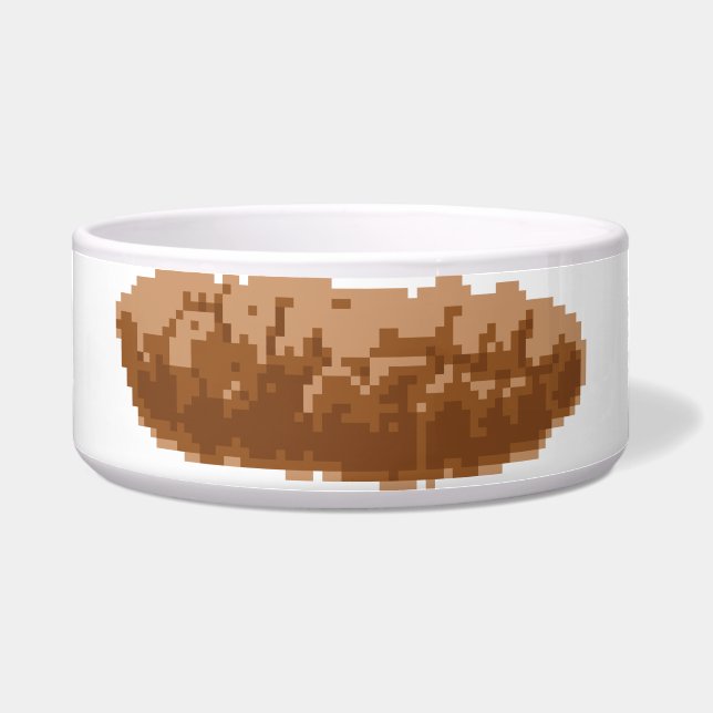 8-bits Pixel Poop Voerbakje (Voorkant)