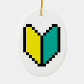 8-bits Pixel Wakaba/Shoshinsha Mark Keramisch Ornament (Voorkant)