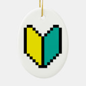 8-bits Pixel Wakaba/Shoshinsha Mark Keramisch Ornament (Achterkant)