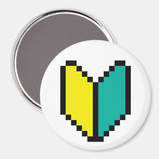 8-bits Pixel Wakaba/Shoshinsha Mark Magneet (Voorkant / Achterkant)