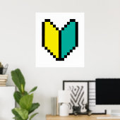 8-bits Pixel Wakaba/Shoshinsha Mark Poster (Thuiskantoor)