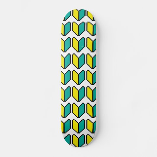 8-bits Pixel Wakaba/Shoshinsha Mark Skateboard (Voorkant)