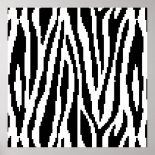 8-bits Pixel Zebra Print Design Patroon