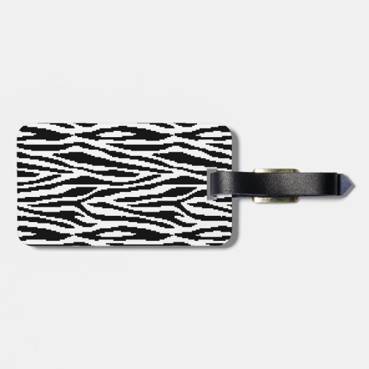 8-bits Pixel Zebra Print Design Patroon Bagagelabel (Achterkant horizontaal)