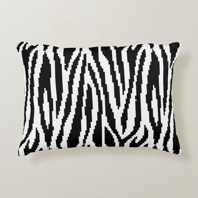8-bits Pixel Zebra Print Design Patroon Decoratief Kussen (Voorkant)