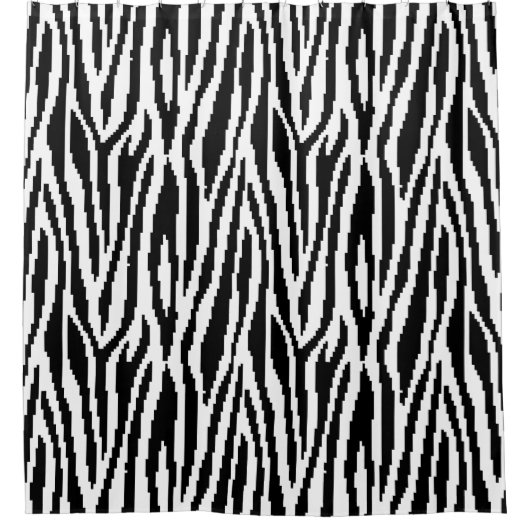 8-bits Pixel Zebra Print Design Patroon Douchegordijn (Voorkant)