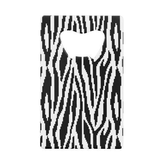 8-bits Pixel Zebra Print Design Patroon Kredietkaart Flessenopener (Voorkant)