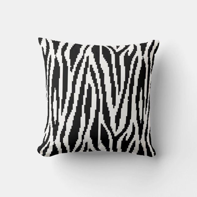 8-bits Pixel Zebra Print Design Patroon Kussen (Voorkant)