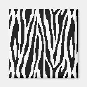 8-bits Pixel Zebra Print Design Patroon Magneet